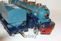 Lionel Prewar Standard Gauge Blue Comet 400E and matching cars with boxes