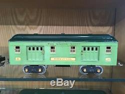 Lionel Standard Gauge 9E Gunmetal Gray Loco & 309, 310, 312 2-Tone Green Cars OB