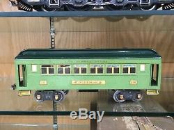 Lionel Standard Gauge 9E Gunmetal Gray Loco & 309, 310, 312 2-Tone Green Cars OB