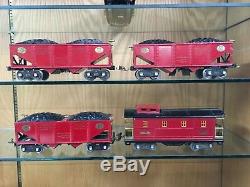 Lionel Standard Gauge Black 318E Loco Set with 3 x 516 Coal Hoppers, 517 Caboose