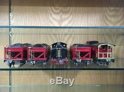 Lionel Standard Gauge Black 318E Loco Set with 3 x 516 Coal Hoppers, 517 Caboose