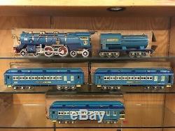 Lionel Standard Gauge Blue Comet Set with 400E Loco, 400T, 420 / 421 / 422 Cars OB