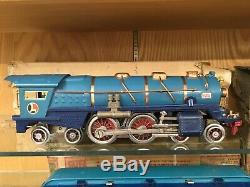 Lionel Standard Gauge Blue Comet Set with 400E Loco, 400T, 420 / 421 / 422 Cars OB