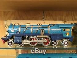 Lionel Standard Gauge Blue Comet Set with 400E Loco, 400T, 420 / 421 / 422 Cars OB