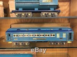 Lionel Standard Gauge Blue Comet Set with 400E Loco, 400T, 420 / 421 / 422 Cars OB