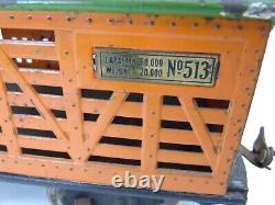 Lionel Train Lines Prewar Cattle Car 513 Standard Gauge 1927-38 Orange