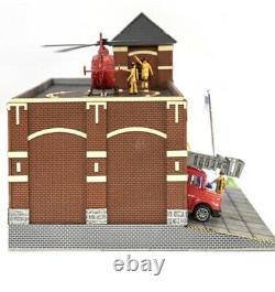 MENARDS FIRE STATION NO 9 BUILDING ACCESSORY With ANIMATION! O GAUGE SCALE HOUSE