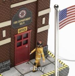 MENARDS FIRE STATION NO 9 BUILDING ACCESSORY With ANIMATION! O GAUGE SCALE HOUSE