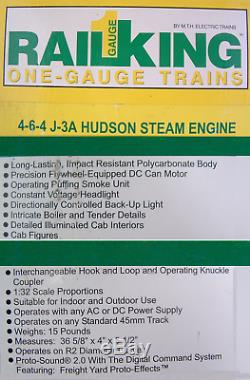 MTH 70-3001-1 RailKing One Gauge 4-6-4 J3A Hudson Steam Engine withPS-2 C-8