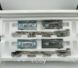 MTH Premier Train O Gauge 20-95300 TTX Maersk 2 Car Spine set 4 20' Containers