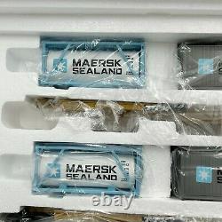 MTH Premier Train O Gauge 20-95300 TTX Maersk 2 Car Spine set 4 20' Containers