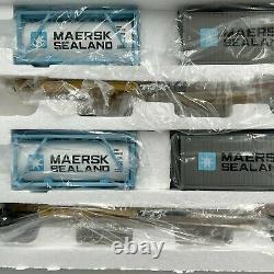 MTH Premier Train O Gauge 20-95300 TTX Maersk 2 Car Spine set 4 20' Containers