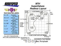 MTH REALTRAX SUPER DELUXE TRACK LAYOUT 9'x9' O GAUGE pack train design NEW