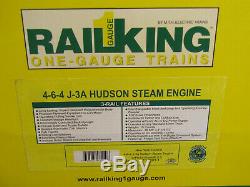 MTH RailKing 4-6-4 J-3A Hudson Steam Engine proto sound 1/32nd G Scale One gauge