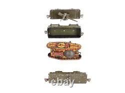 Marx O Gauge Tinplate Army Freight Cars & Clockwork Tank 4