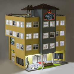 Menards Couty Suites Inn Hotel Train layout Building lighted led O Gauge