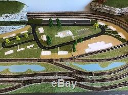 N Gauge Layout With Twin Controller, Landscaped 48in X 27in X 6in