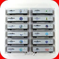 N Scale United States NAVY Ships Complete 12 Box Car Set MICRO TRAINS 03800400