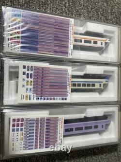 N gauge Train Model 3-Car Set Orange White Purple with Decals Used