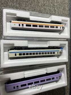 N gauge Train Model 3-Car Set Orange White Purple with Decals Used