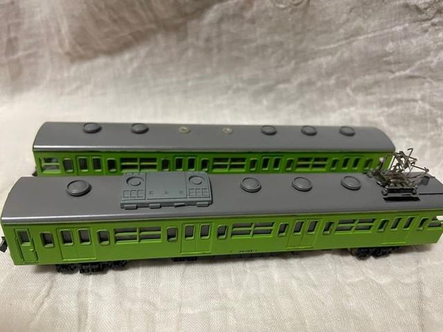 N Gauge Model Train 2 Car Set Green #47c90f