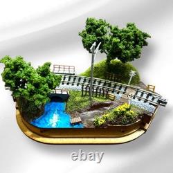 N gauge model train layout with landscape kato #bfb55c