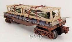 O GAUGE LIONEL FLAT CAR With CRATES CUSTOM LOAD BOAT COLLECTIBLE TRAIN