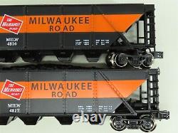 O Gauge 3-Rail Menards 279-8949 MILW Milwaukee Road 4-Bay Hoppers withLoad 6-Pack