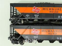 O Gauge 3-Rail Menards 279-8949 MILW Milwaukee Road 4-Bay Hoppers withLoad 6-Pack