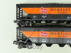 O Gauge 3-Rail Menards 279-8949 MILW Milwaukee Road 4-Bay Hoppers withLoad 6-Pack