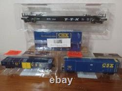 O Gauge 3 Train Car Convoy CSX IntermodalwithContainers, Gondola, Boxcar NEW