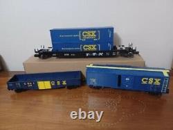 O Gauge 3 Train Car Convoy CSX IntermodalwithContainers, Gondola, Boxcar NEW