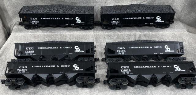O Gauge Mth 30-7520 Chesapeake & Ohio C&o 6-car Hopper Set With Coal Load