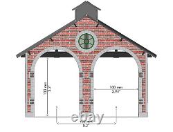 O Gauge Steam Era Engine House Kit for Model Train (Pre-painted)