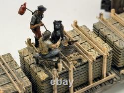O gauge Custom, Handmade, Painted, 2 car consist, stacked lumber cars withHobos