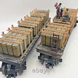 O gauge Custom, Handmade, Painted, 2 car consist, stacked lumber cars withHobos