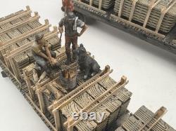 O gauge Custom, Handmade, Painted, 2 car consist, stacked lumber cars withHobos