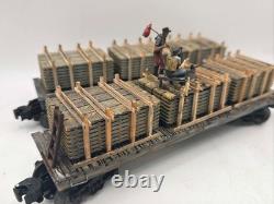O gauge Custom, Handmade, Painted, 2 car consist, stacked lumber cars withHobos