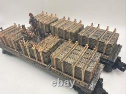 O gauge Custom, Handmade, Painted, 2 car consist, stacked lumber cars withHobos
