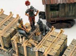 O gauge Custom, Handmade, Painted, 2 car consist, stacked lumber cars withHobos