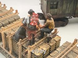 O gauge Custom, Handmade, Painted, 2 car consist, stacked lumber cars withHobos