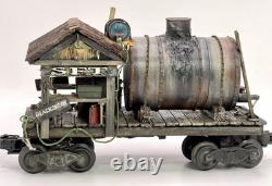 O gauge Custom, Handmade, Painted, & Weathered, Black Smith Car, Flicker, LEDs