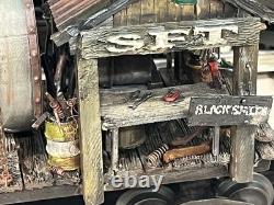 O gauge Custom, Handmade, Painted, & Weathered, Black Smith Car, Flicker, LEDs