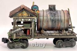 O gauge Custom, Handmade, Painted, & Weathered, Black Smith Car, Flicker, LEDs