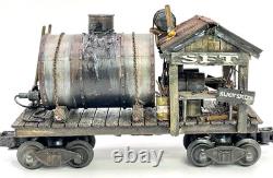 O gauge Custom, Handmade, Painted, & Weathered, Black Smith Car, Flicker, LEDs
