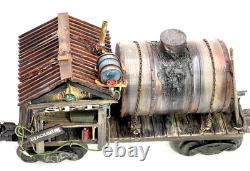 O gauge Custom, Handmade, Painted, & Weathered, Black Smith Car, Flicker, LEDs