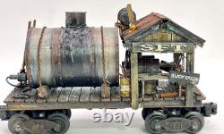 O gauge Custom, Handmade, Painted, & Weathered, Black Smith Car, Flicker, LEDs