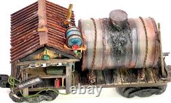 O gauge Custom, Handmade, Painted, & Weathered, Black Smith Car, Flicker, LEDs