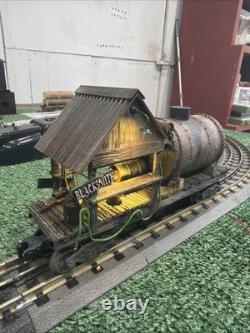 O gauge Custom, Handmade, Painted, & Weathered, Black Smith Car, Flicker, LEDs