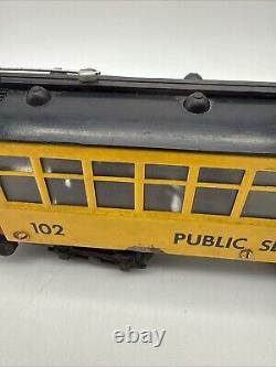 O gauge, trolley, passenger, Minitoys, Public Service #102 model train, rare